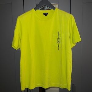 Mens Diesel Tee Only the Brave Neon Yellow Size Medium.